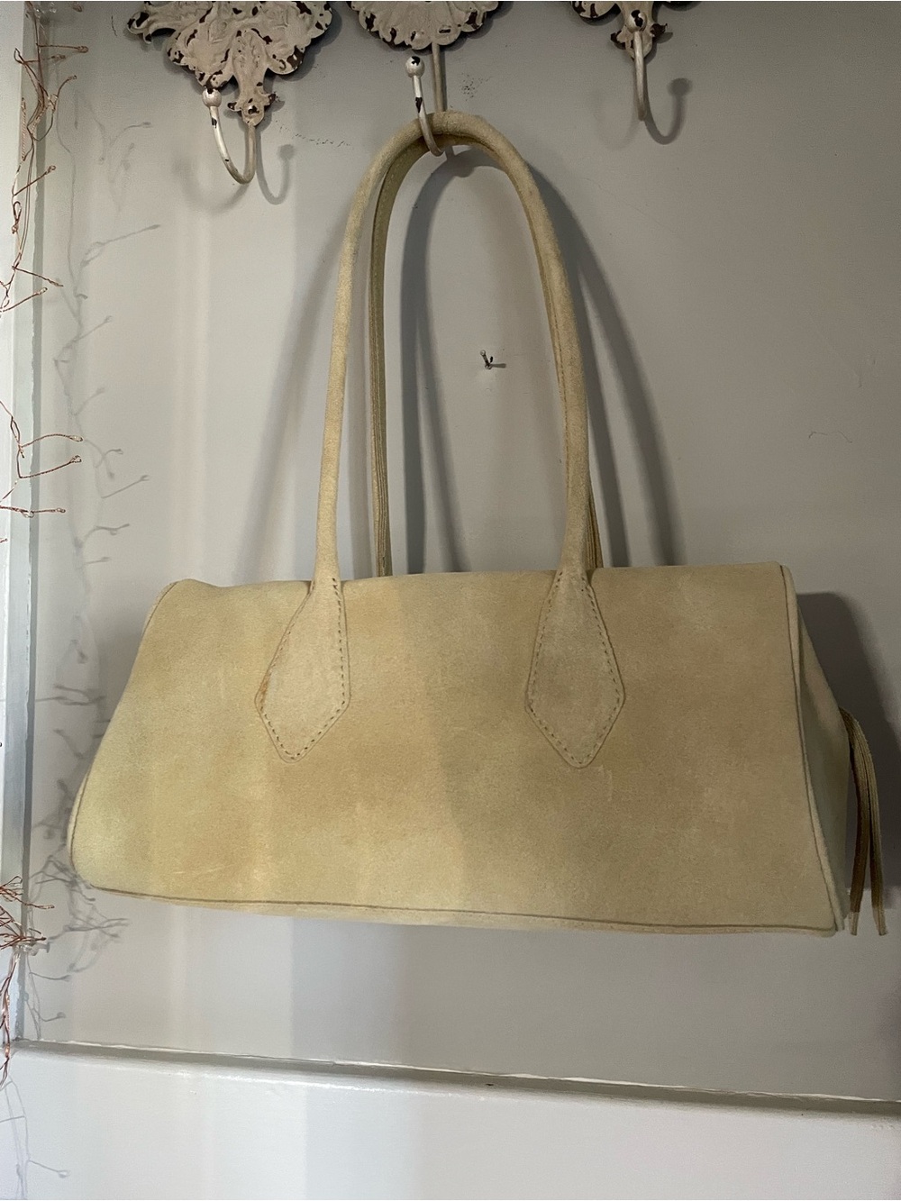 Free People Sierra Suede Shoulder Bag in Banana Cream - Picture 6 of 9